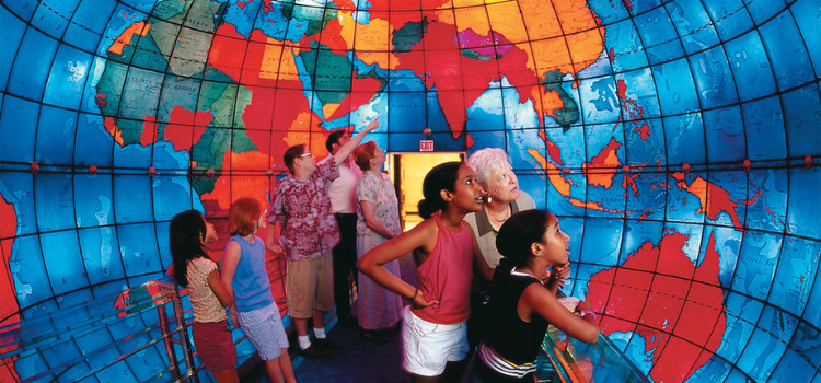 The Mapparium is located inside The Mary Baker Eddy Library.